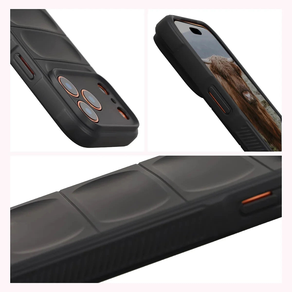Robuste Handyhülle + gehärtetem Glas für iPhone 18 Pro Max / 17 Pro Max, Bizon Tur Pack, Schwarz