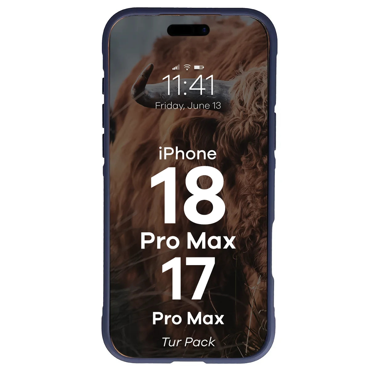 Robuste Handyhülle + gehärtetem Glas für iPhone 18 Pro Max / 17 Pro Max, Bizon Tur Pack, Dunkelblau