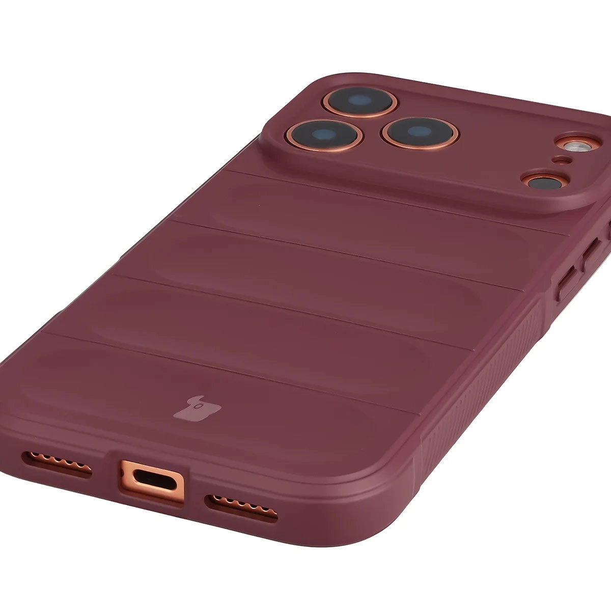 Robuste Handyhülle + gehärtetem Glas für iPhone 18 Pro Max / 17 Pro Max, Bizon Tur Pack, Burgunderrot