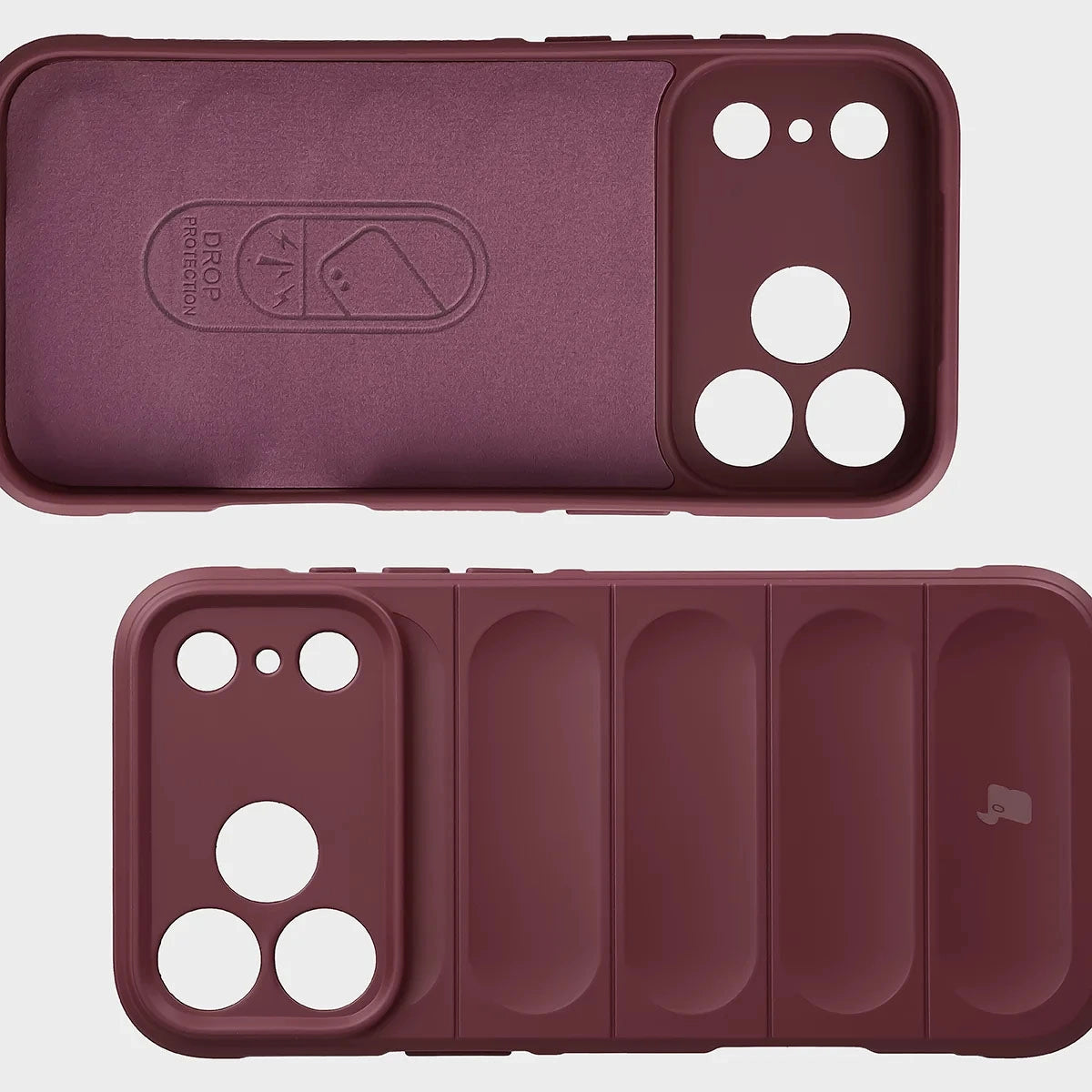 Robuste Handyhülle + gehärtetem Glas für iPhone 18 Pro Max / 17 Pro Max, Bizon Tur Pack, Burgunderrot