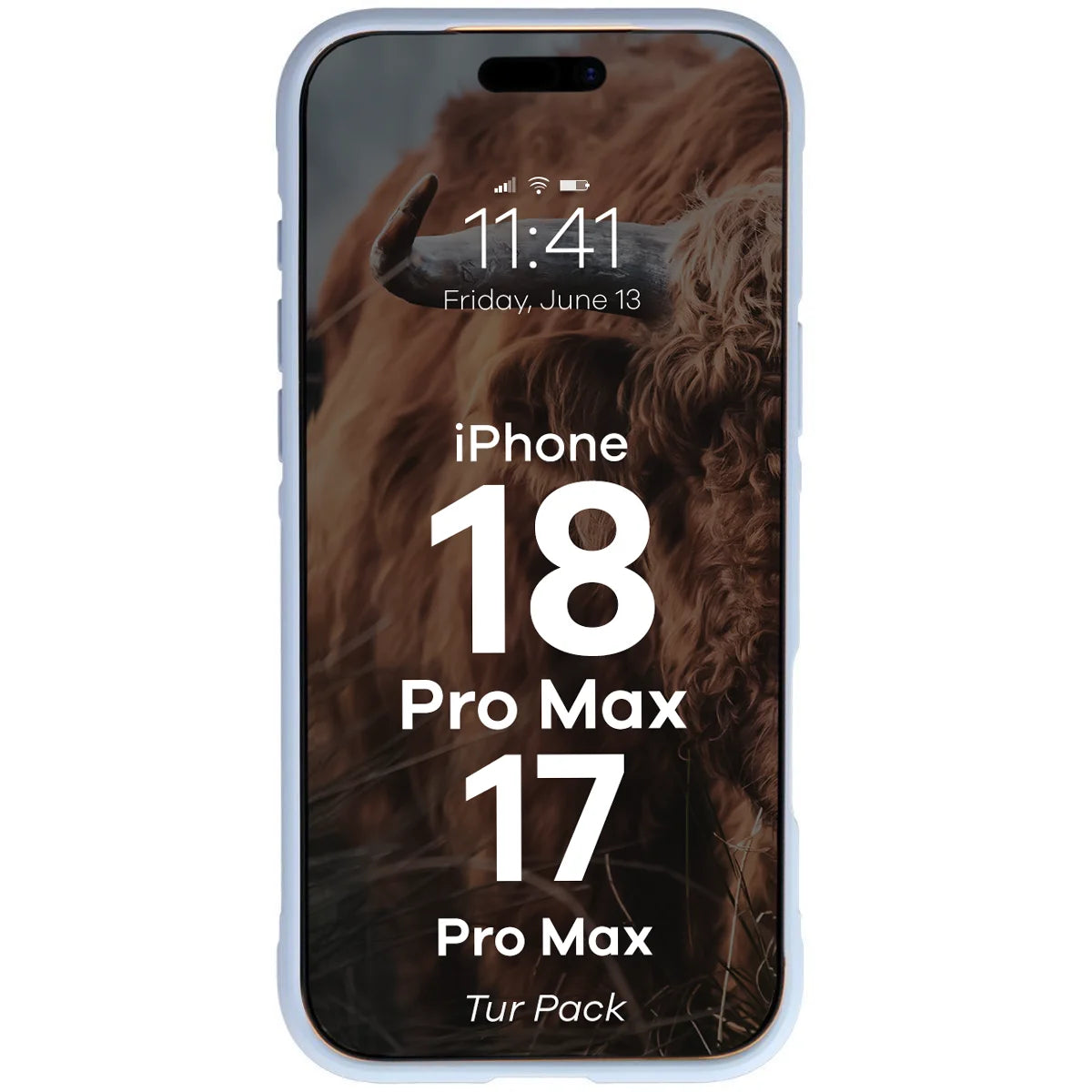 Robuste Handyhülle + gehärtetem Glas für iPhone 18 Pro Max / 17 Pro Max, Bizon Tur Pack, Hellblau