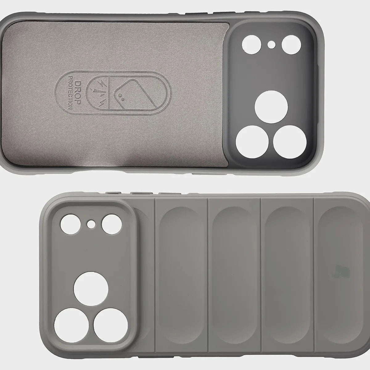 Robuste Handyhülle + gehärtetem Glas für iPhone 18 Pro Max / 17 Pro Max, Bizon Tur Pack, Hellgrau