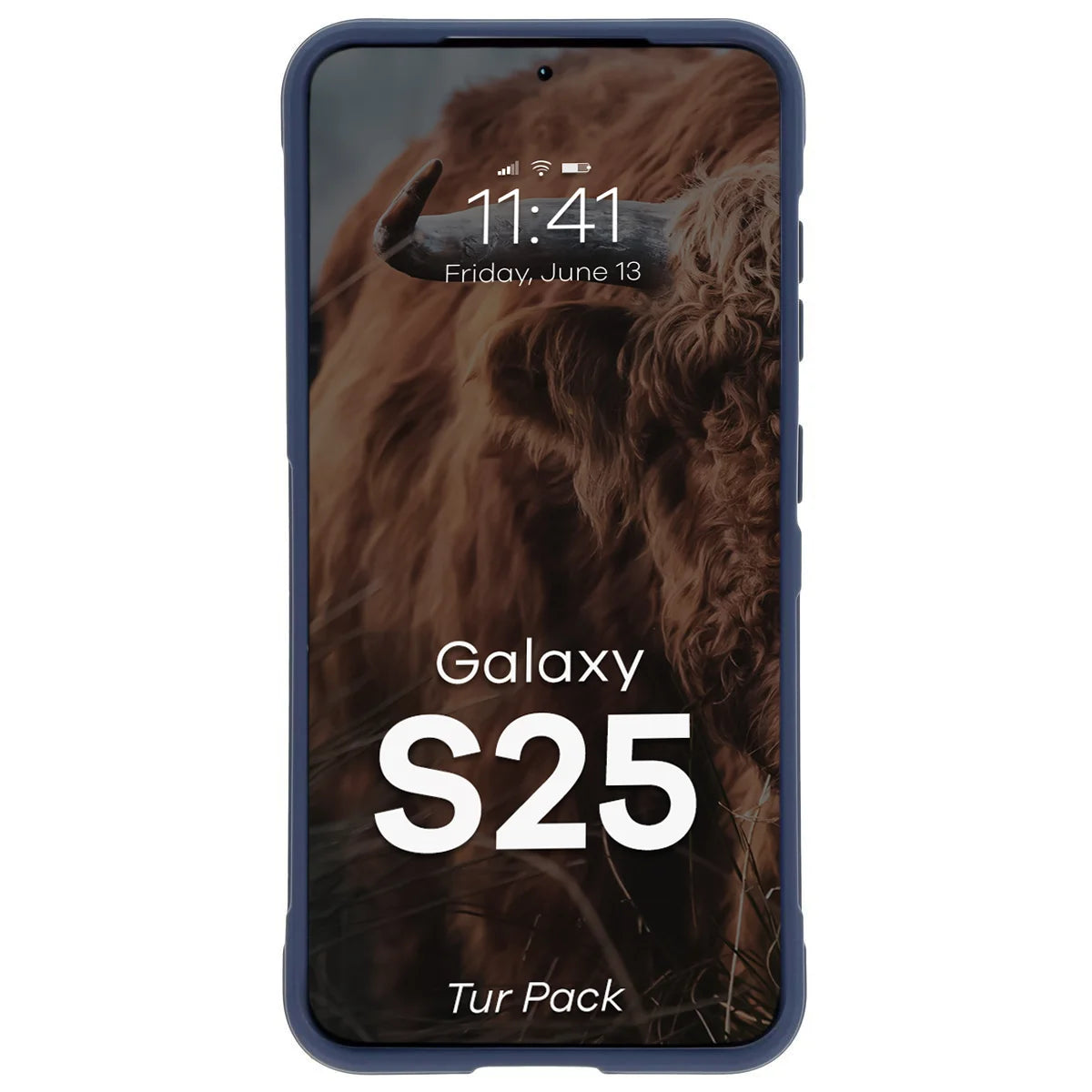 Robuste Handyhülle + gehärtetem Glas für Galaxy S25, Bizon Tur Pack, Dunkelblau (6/10)