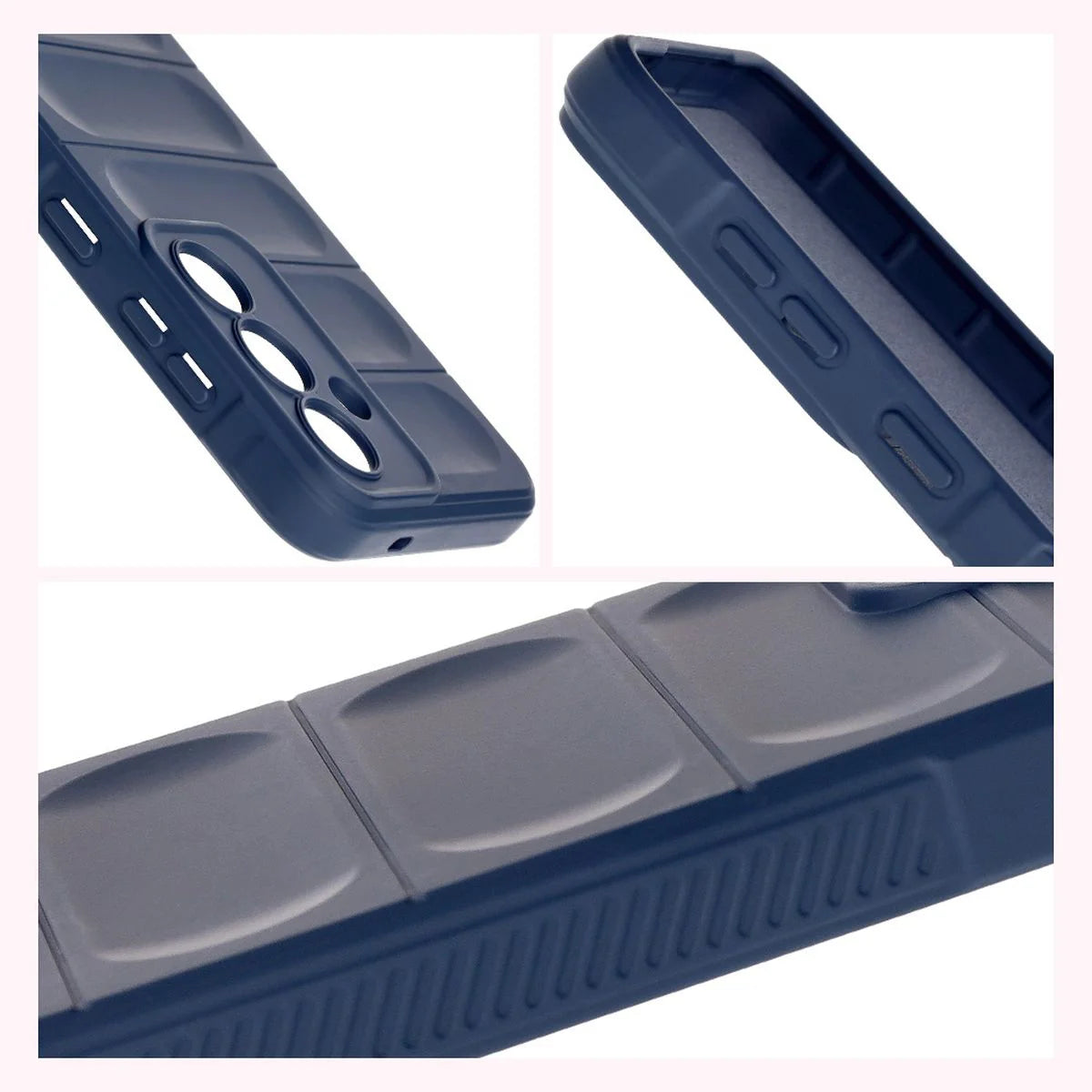 Robuste Handyhülle + gehärtetem Glas für Galaxy S25, Bizon Tur Pack, Dunkelblau (8/10)