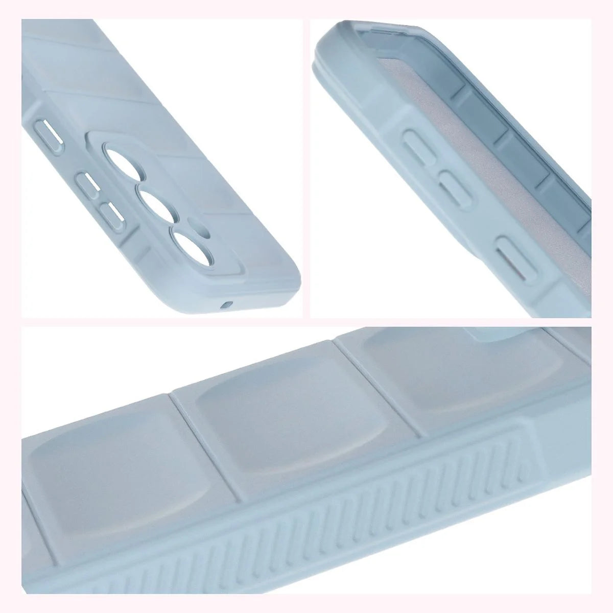 Robuste Handyhülle + gehärtetem Glas für Galaxy S25, Bizon Tur Pack, Hellblau (8/10)