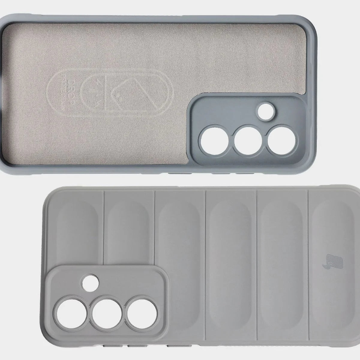 Robuste Handyhülle + gehärtetem Glas für Galaxy S25, Bizon Tur Pack, Hellgrau (7/10)