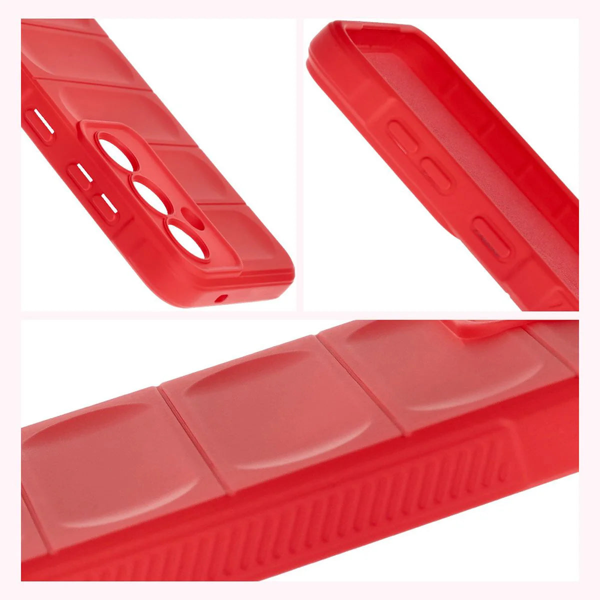 Robuste Handyhülle + gehärtetem Glas für Galaxy S25, Bizon Tur Pack, Rot (8/10)