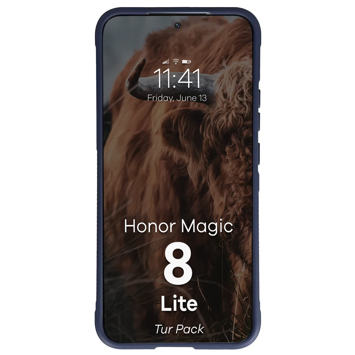 Robuste Handyhülle + gehärtetem Glas für Honor Magic8 Lite, Bizon Tur Pack, Dunkelblau