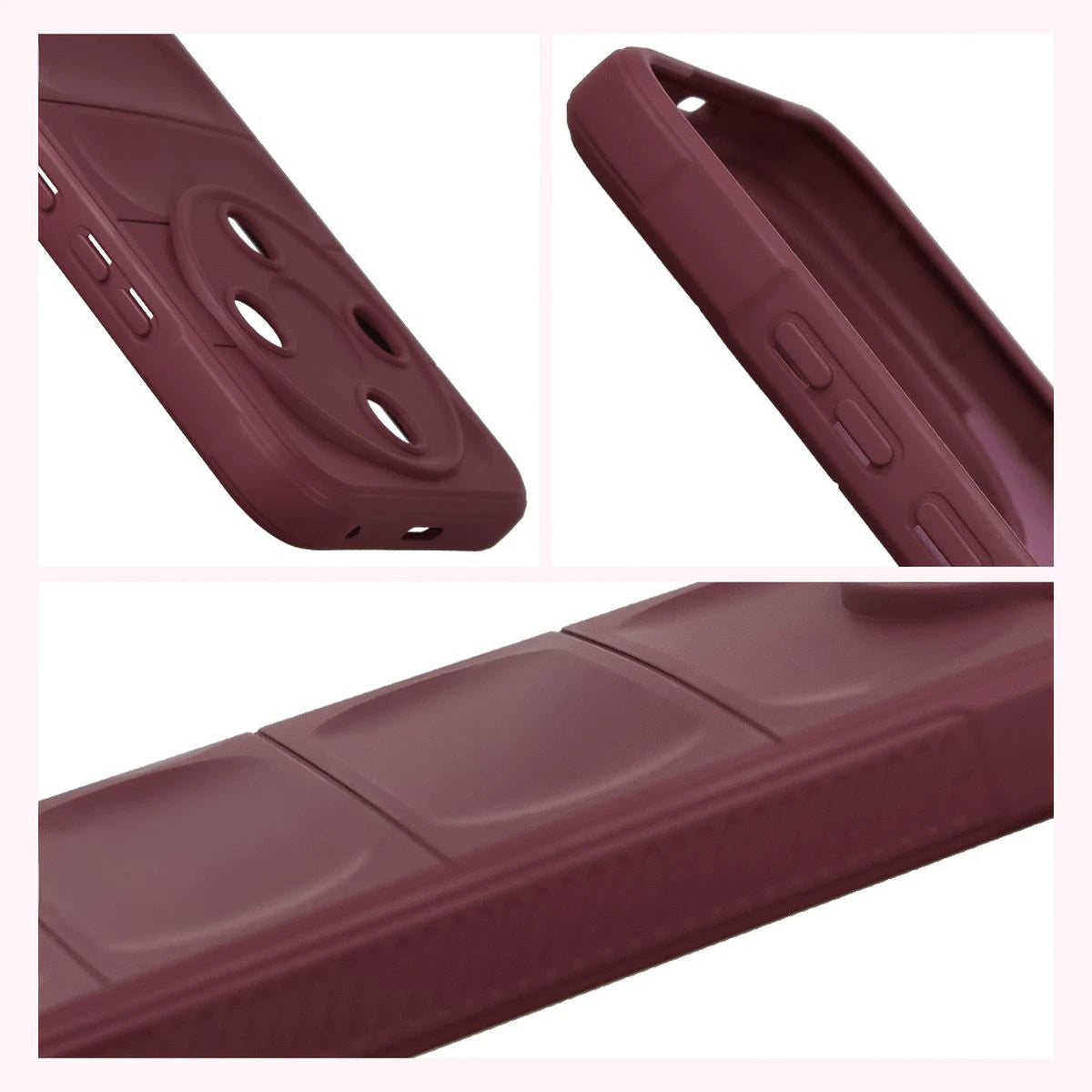 Robuste Handyhülle + gehärtetem Glas für Honor Magic8 Lite, Bizon Tur Pack, Burgunderrot