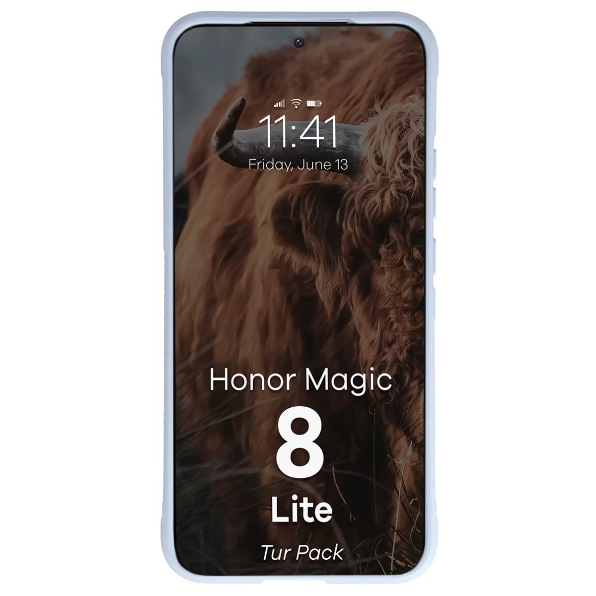 Robuste Handyhülle + gehärtetem Glas für Honor Magic8 Lite, Bizon Tur Pack, Hellblau