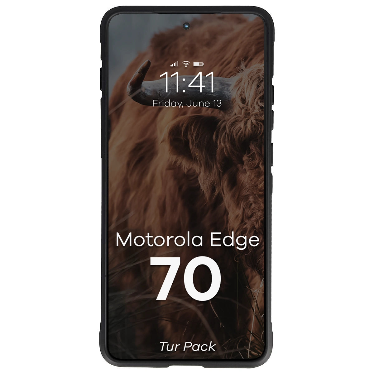 Robuste Handyhülle + gehärtetem Glas für Motorola Edge 70, Bizon Tur Pack, Schwarz
