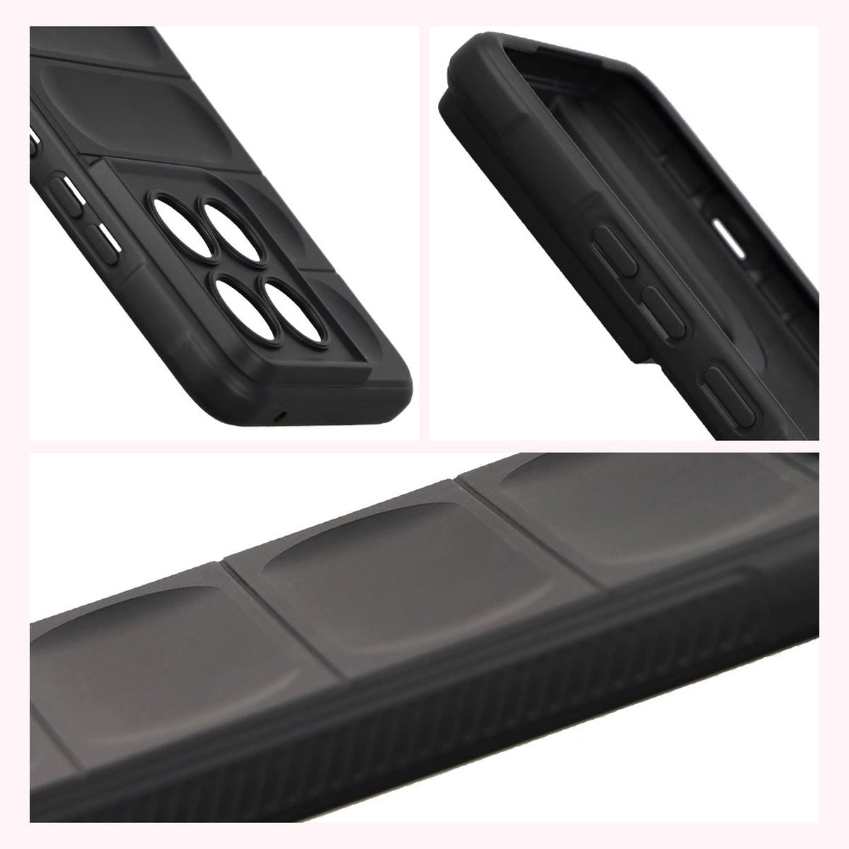 Robuste Handyhülle + gehärtetem Glas für Motorola Edge 70, Bizon Tur Pack, Schwarz