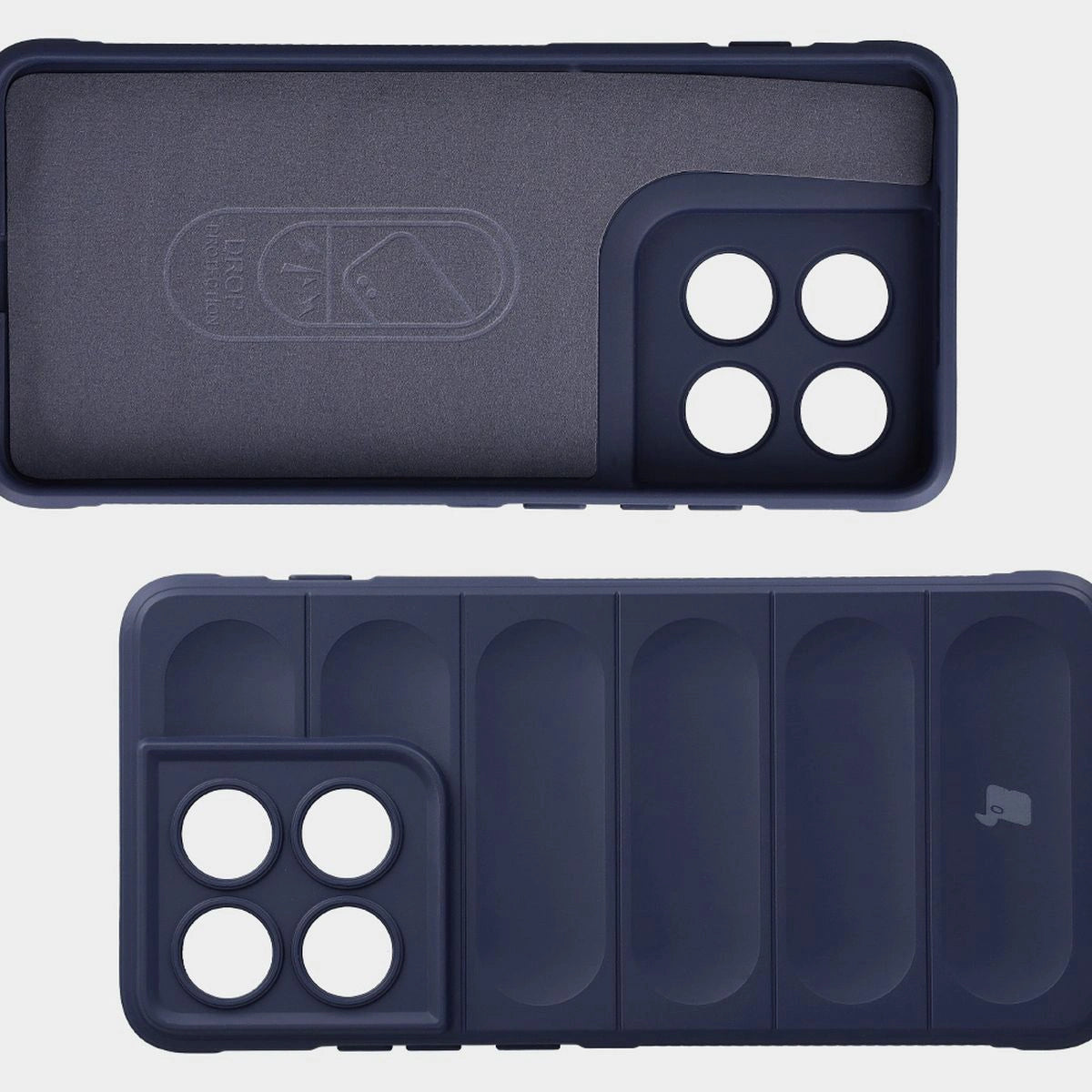 Robuste Handyhülle + gehärtetem Glas für Motorola Edge 70, Bizon Tur Pack, Dunkelblau