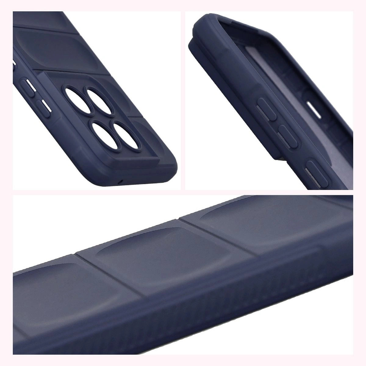 Robuste Handyhülle + gehärtetem Glas für Motorola Edge 70, Bizon Tur Pack, Dunkelblau