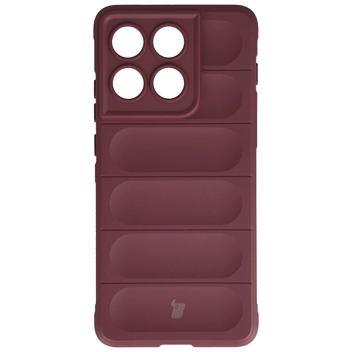 Robuste Handyhülle + gehärtetem Glas für Motorola Edge 70, Bizon Tur Pack, Burgunderrot