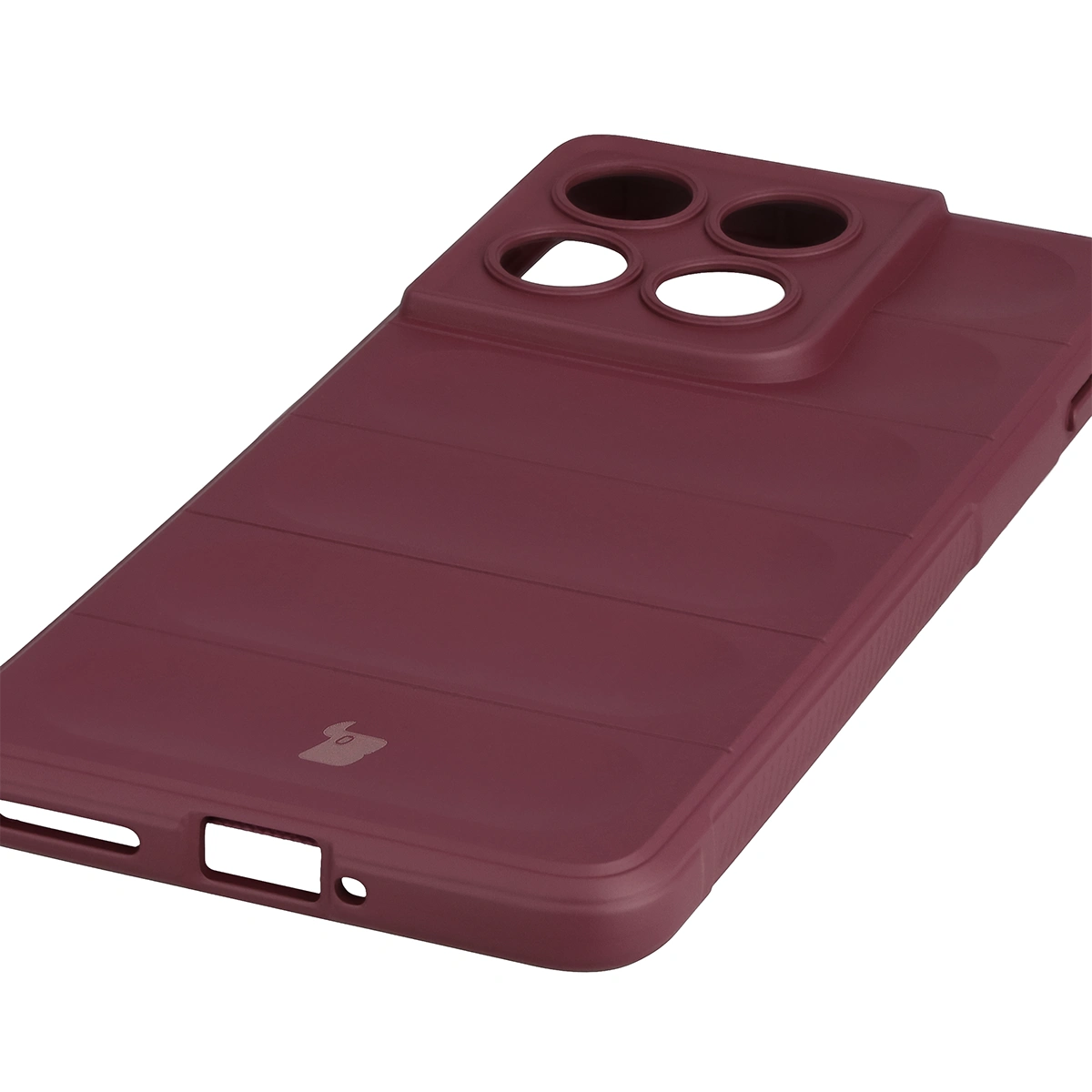 Robuste Handyhülle + gehärtetem Glas für Motorola Edge 70, Bizon Tur Pack, Burgunderrot
