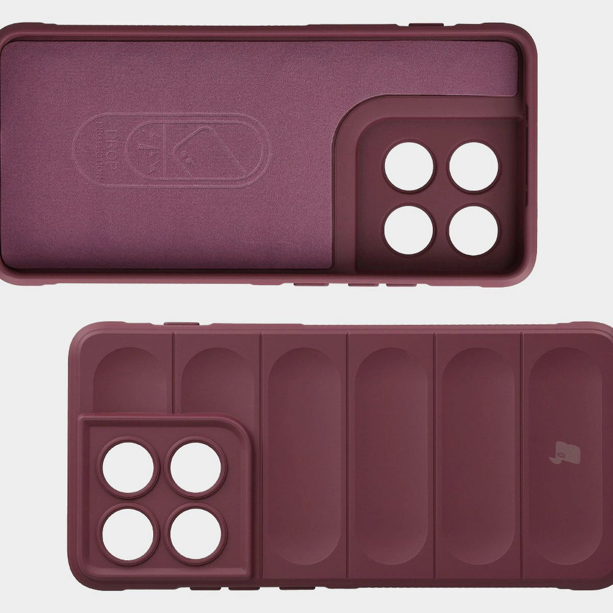 Robuste Handyhülle + gehärtetem Glas für Motorola Edge 70, Bizon Tur Pack, Burgunderrot