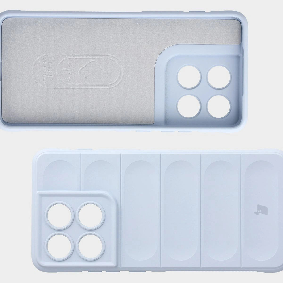 Robuste Handyhülle + gehärtetem Glas für Motorola Edge 70, Bizon Tur Pack, Hellblau