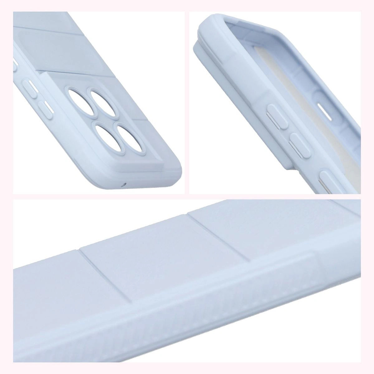 Robuste Handyhülle + gehärtetem Glas für Motorola Edge 70, Bizon Tur Pack, Hellblau