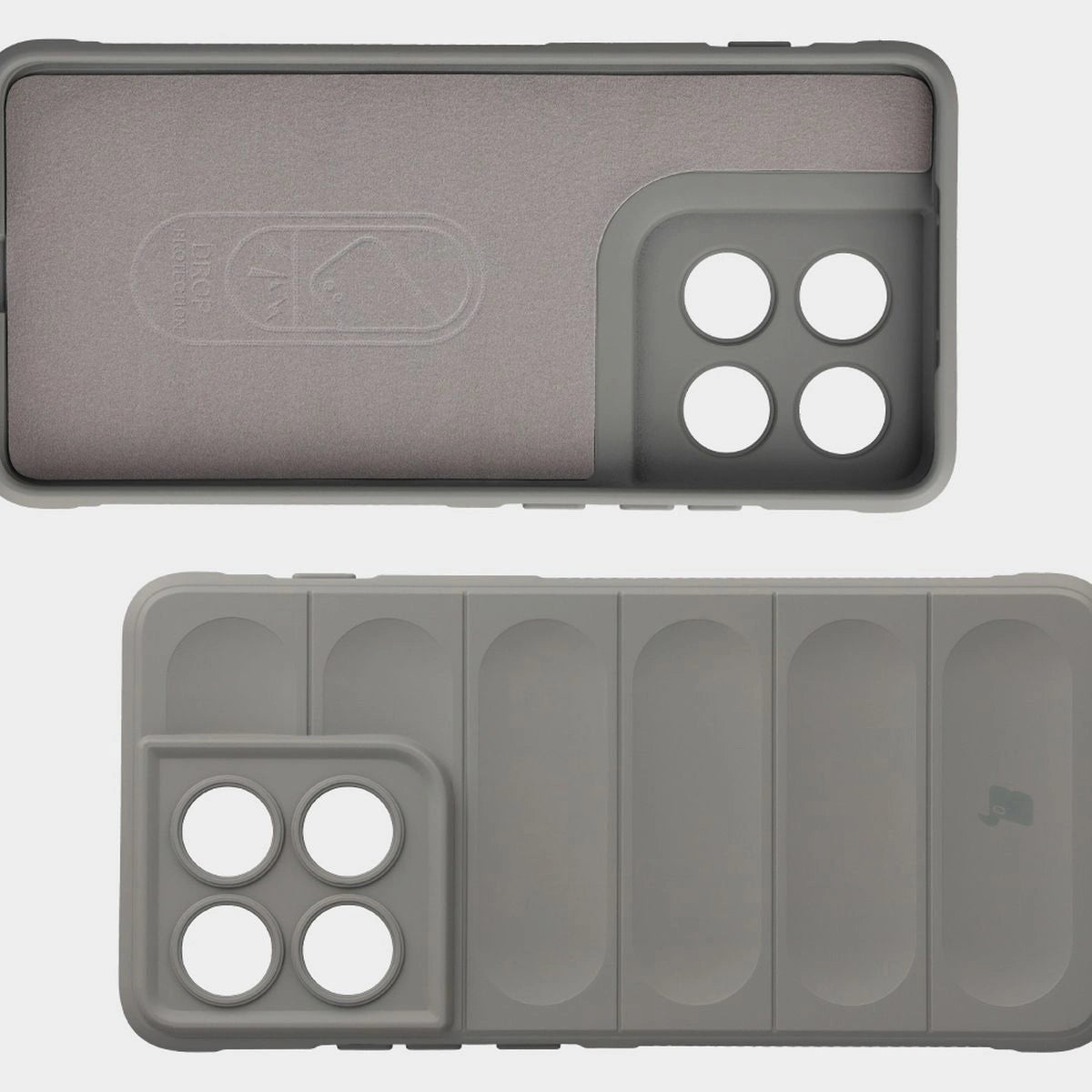 Robuste Handyhülle + gehärtetem Glas für Motorola Edge 70, Bizon Tur Pack, Hellgrau