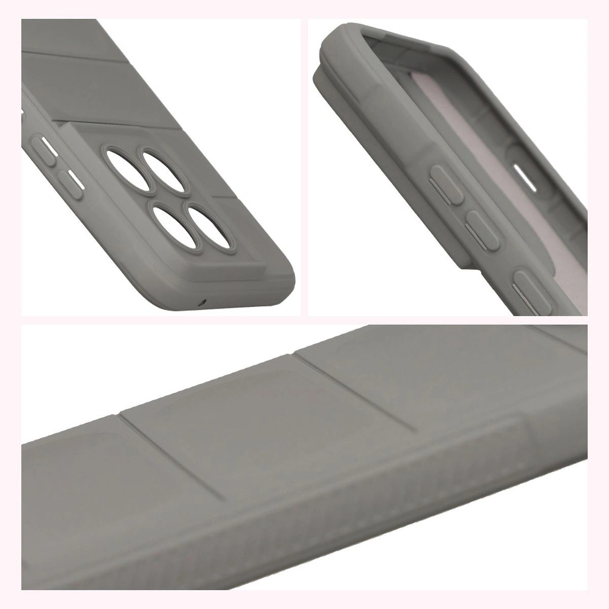 Robuste Handyhülle + gehärtetem Glas für Motorola Edge 70, Bizon Tur Pack, Hellgrau
