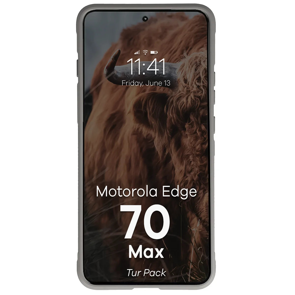 Robuste Handyhülle + gehärtetem Glas für Motorola Edge 70 Max, Bizon Tur Pack, Hellgrau (6/10)
