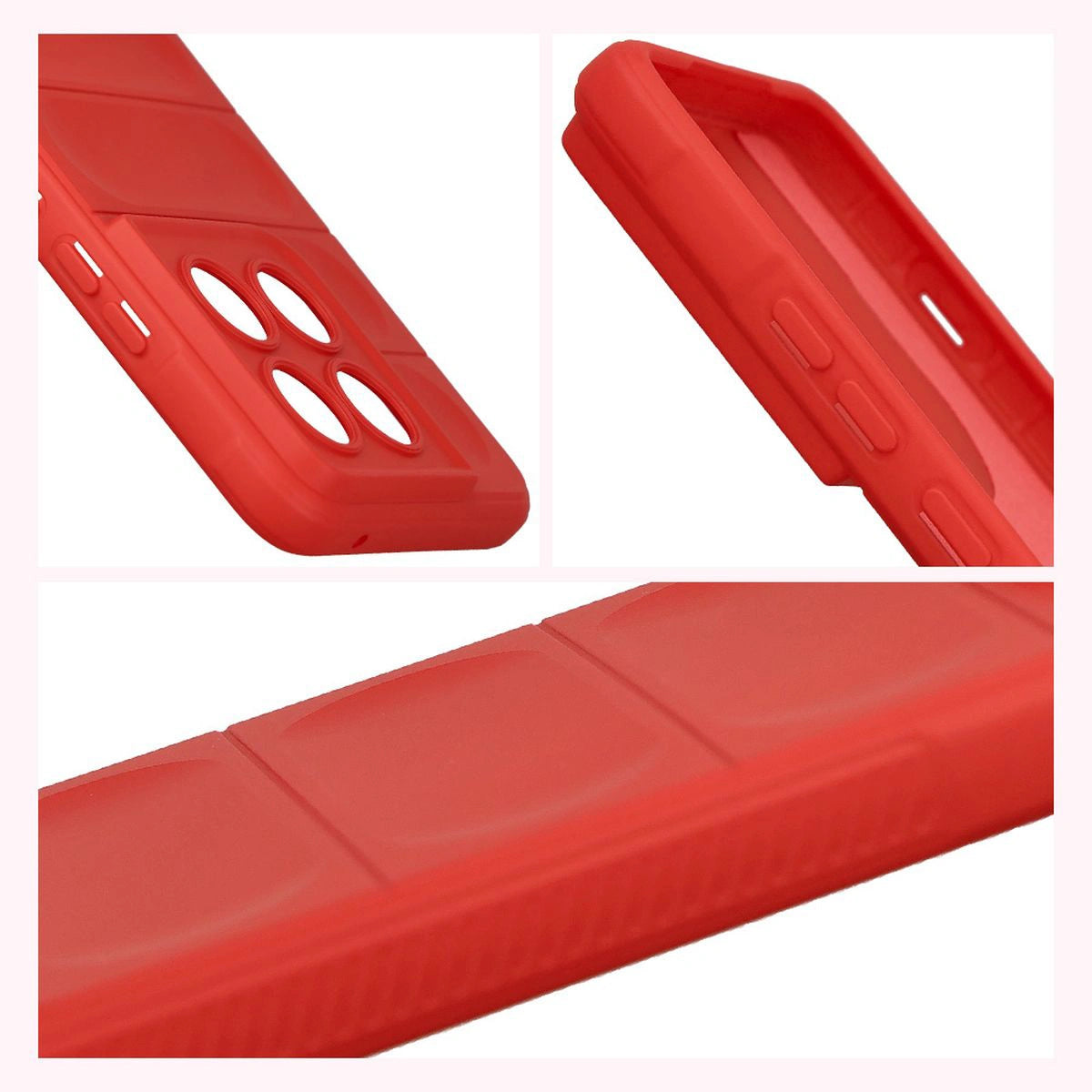 Robuste Handyhülle + gehärtetem Glas für Motorola Edge 70, Bizon Tur Pack, Rot