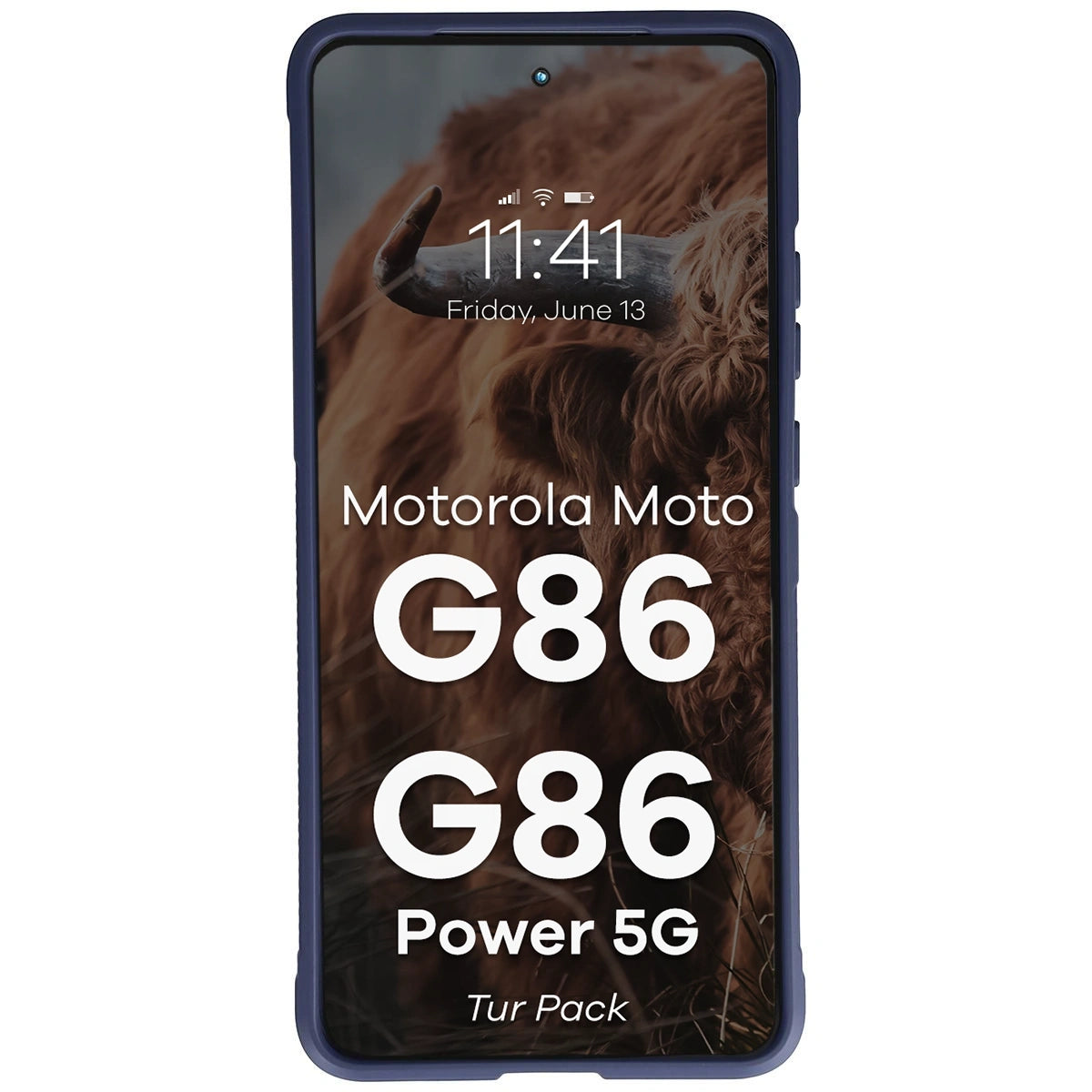 Robuste Handyhülle + gehärtetem Glas für Motorola Moto G86 5G / G86 Power 5G, Bizon Tur Pack, Dunkelblau