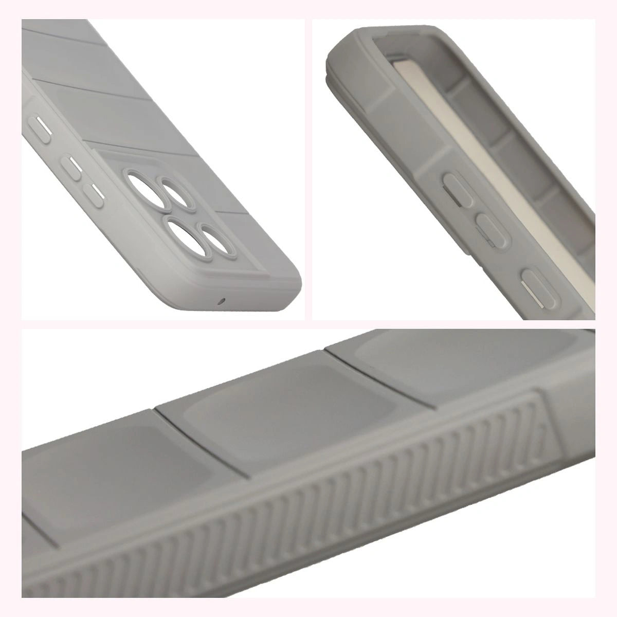 Robuste Handyhülle + gehärtetem Glas für Motorola Moto G86 5G / G86 Power 5G, Bizon Tur Pack, Hellgrau