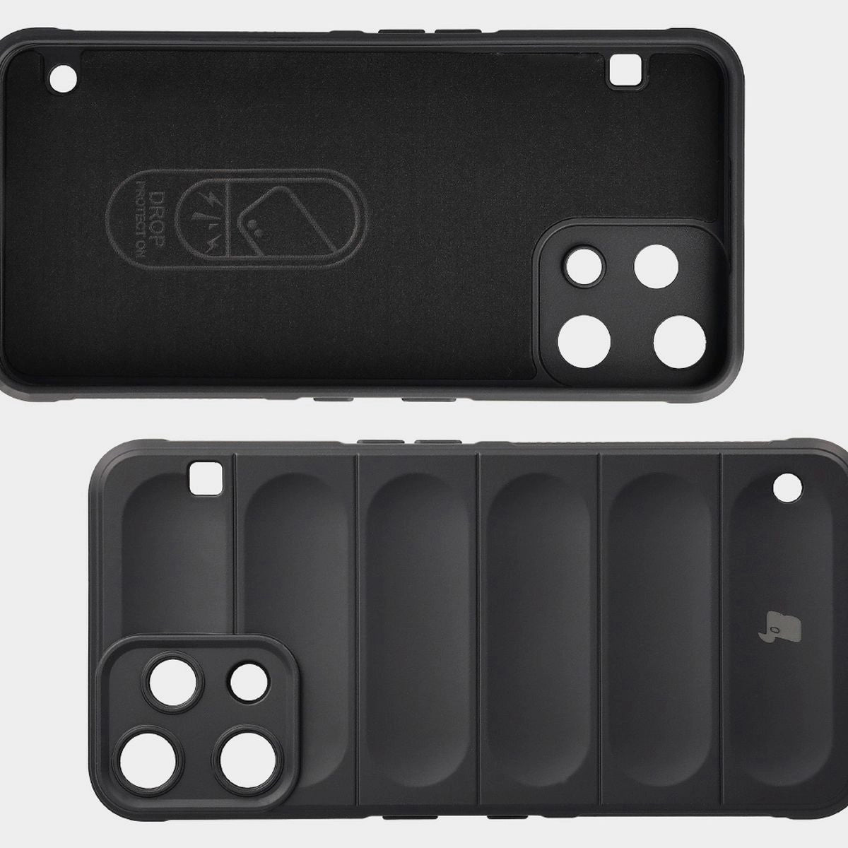 Robuste Handyhülle + gehärtetem Glas für Nothing Phone (3a) Lite, Bizon Tur Pack, Schwarz