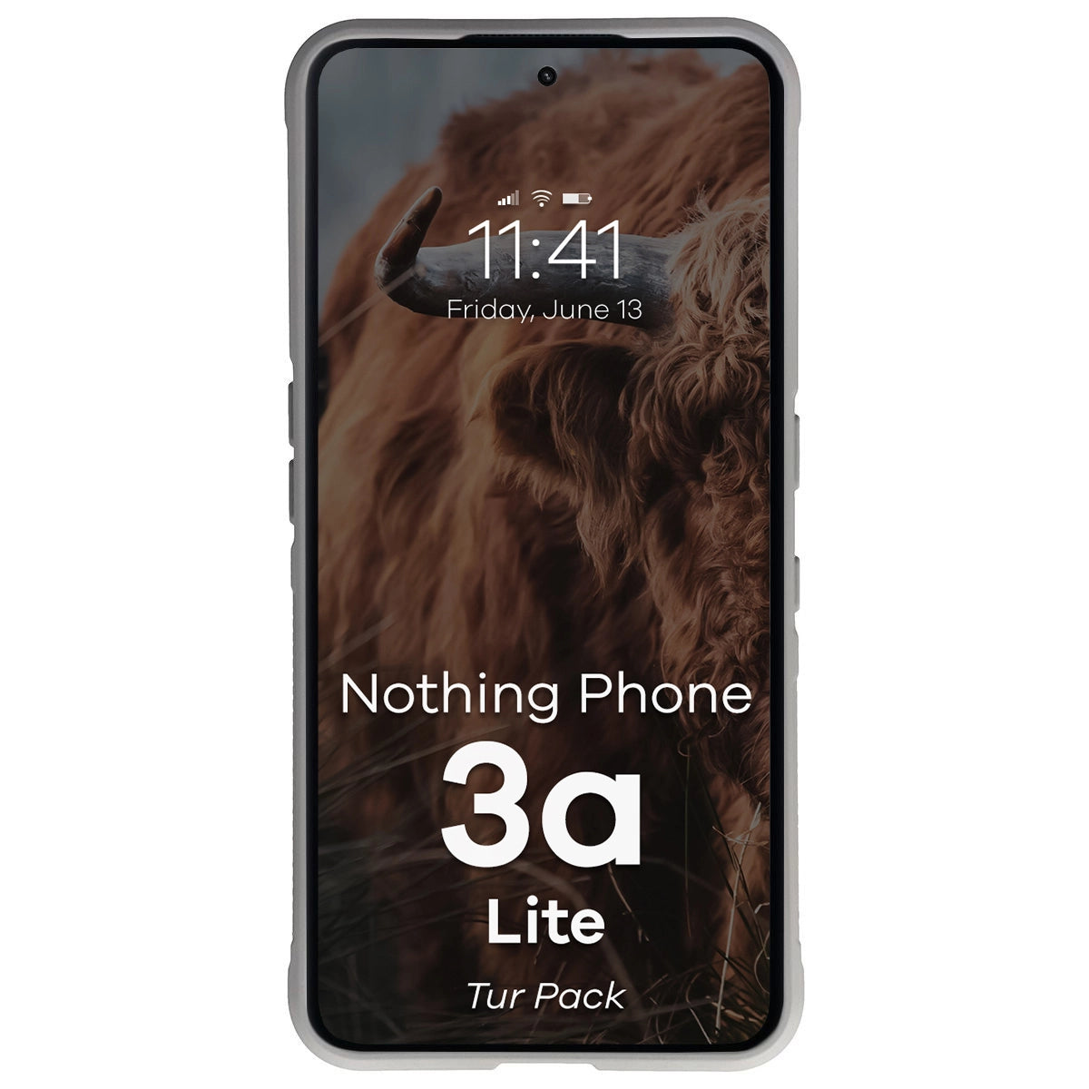 Robuste Handyhülle + gehärtetem Glas für Nothing Phone (3a) Lite, Bizon Tur Pack, Hellgrau
