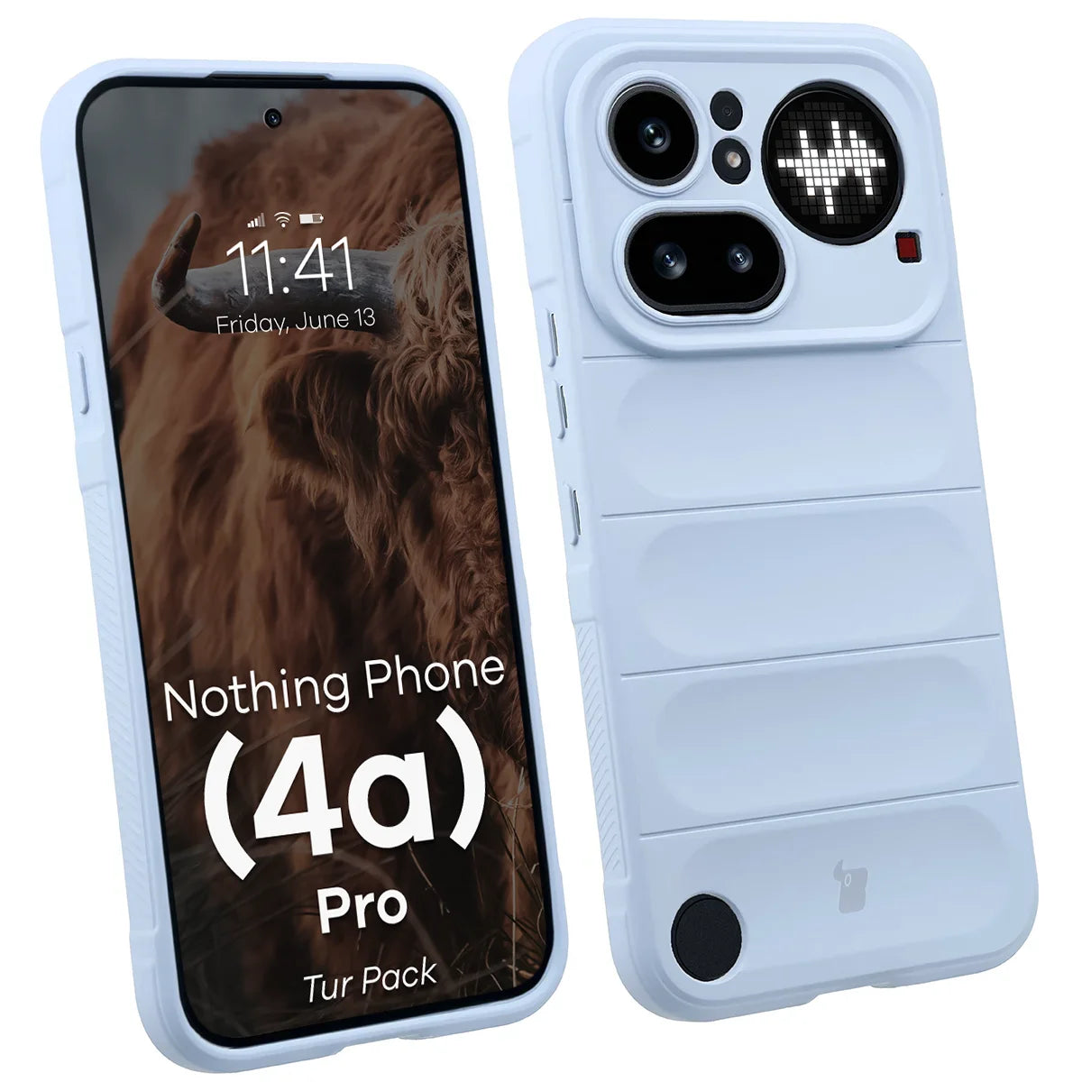 Robuste Handyhülle + gehärtetem Glas für Nothing Phone (4a) Pro, Bizon Tur Pack, Hellblau