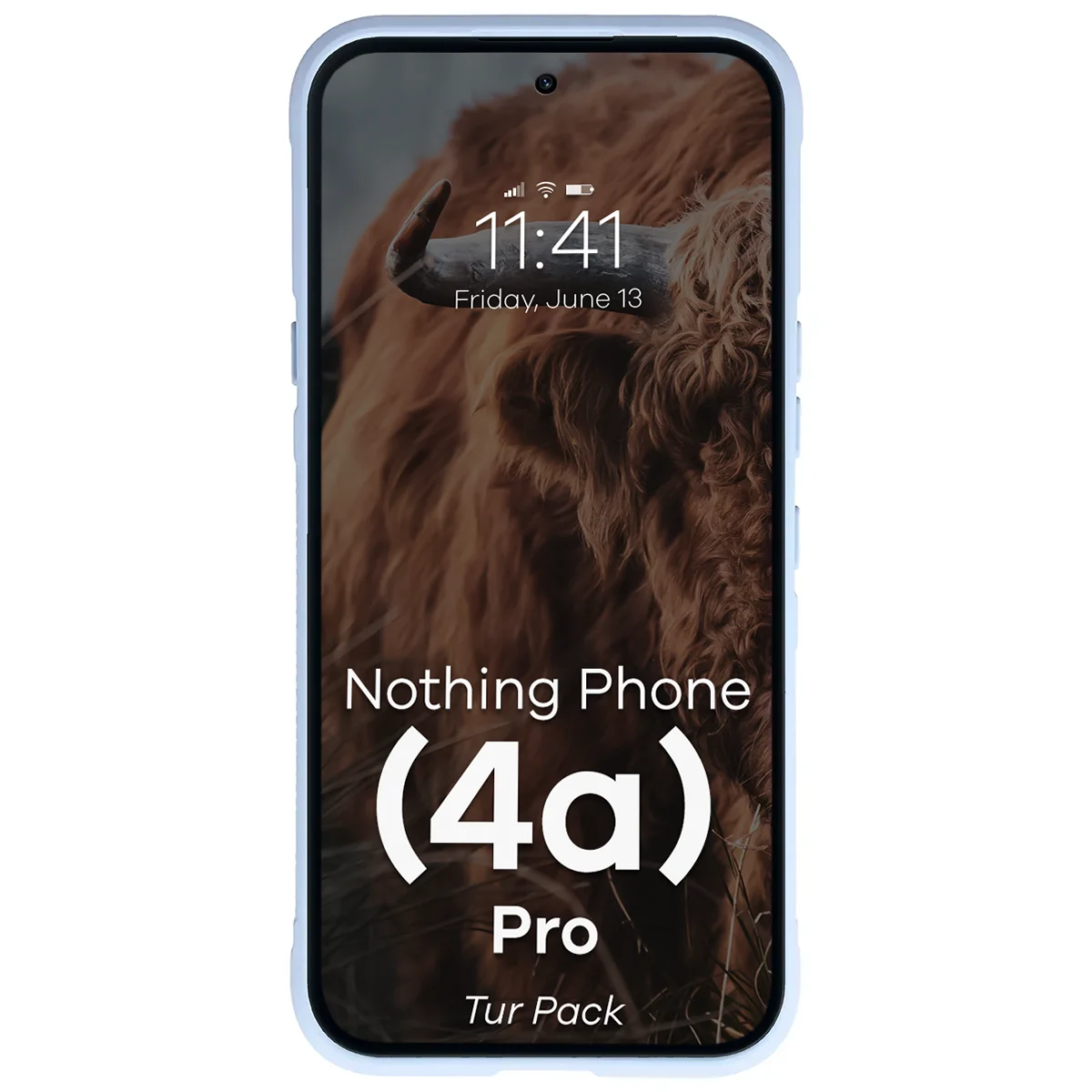 Robuste Handyhülle + gehärtetem Glas für Nothing Phone (4a) Pro, Bizon Tur Pack, Hellblau