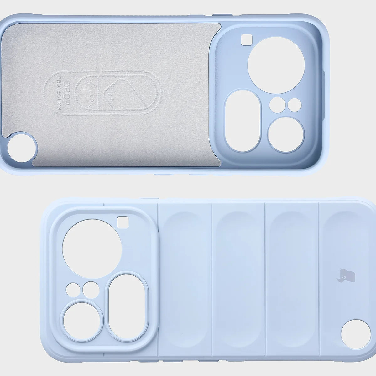 Robuste Handyhülle + gehärtetem Glas für Nothing Phone (4a) Pro, Bizon Tur Pack, Hellblau