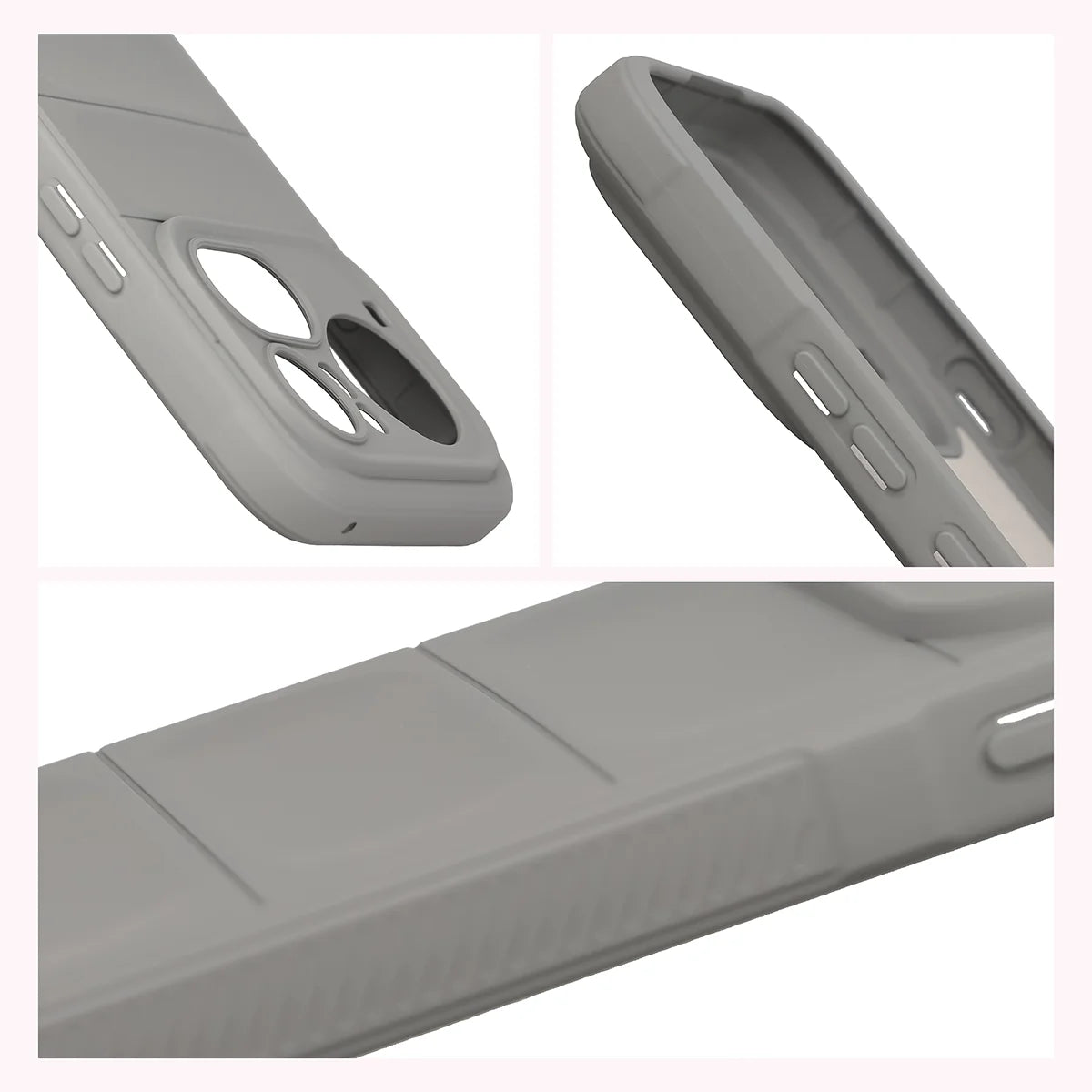 Robuste Handyhülle + gehärtetem Glas für Nothing Phone (4a) Pro, Bizon Tur Pack, Hellgrau