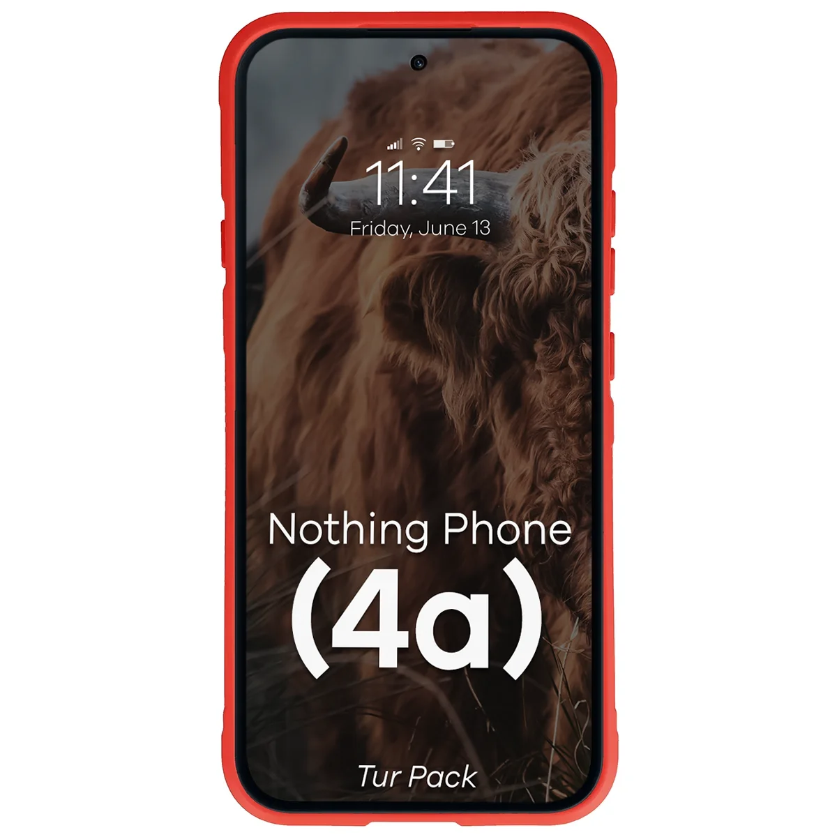 Robuste Handyhülle + gehärtetem Glas für Nothing Phone (4a), Bizon Tur Pack, Rot