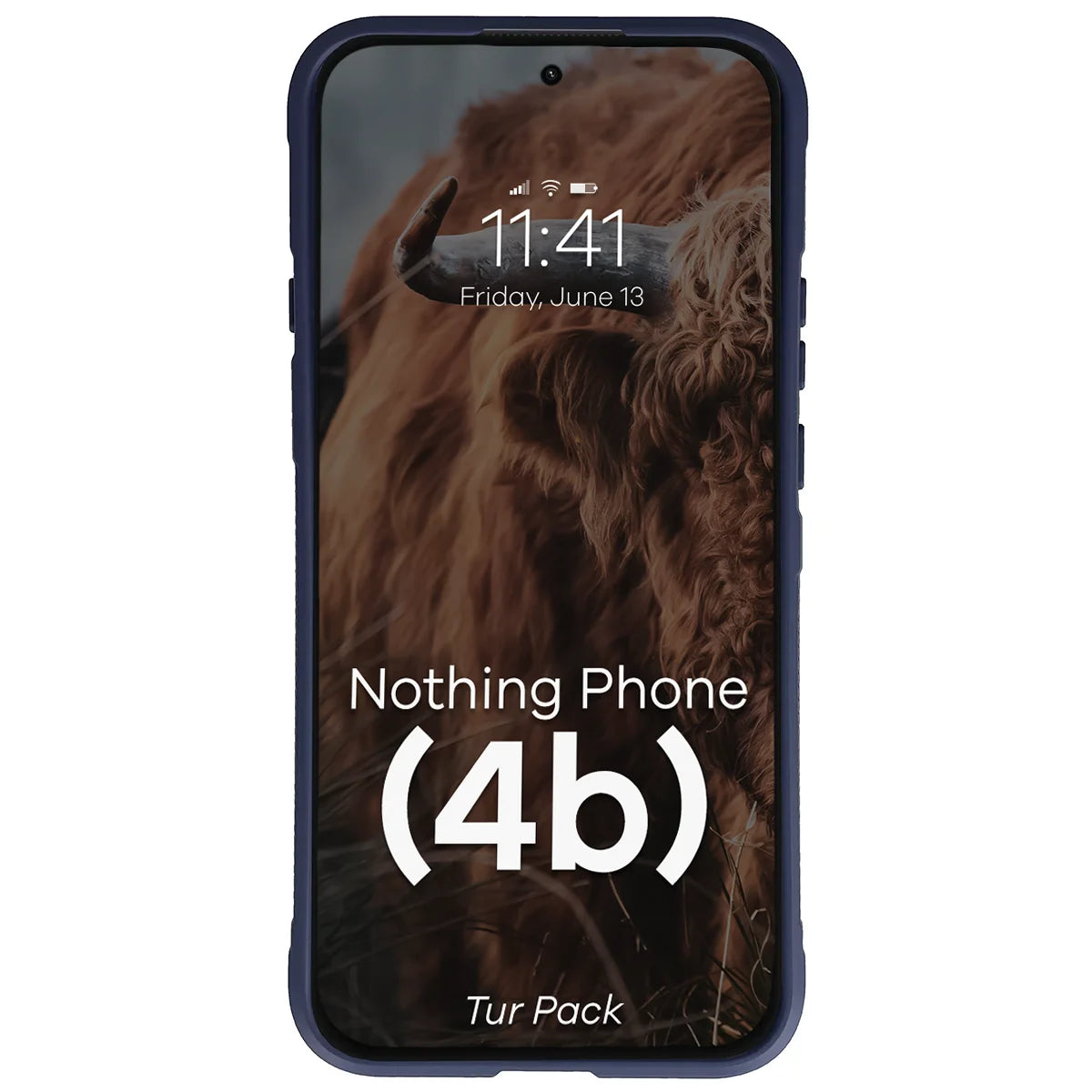 Robuste Handyhülle + gehärtetem Glas für Nothing Phone (4b), Bizon Tur Pack, Dunkelblau (6/10)