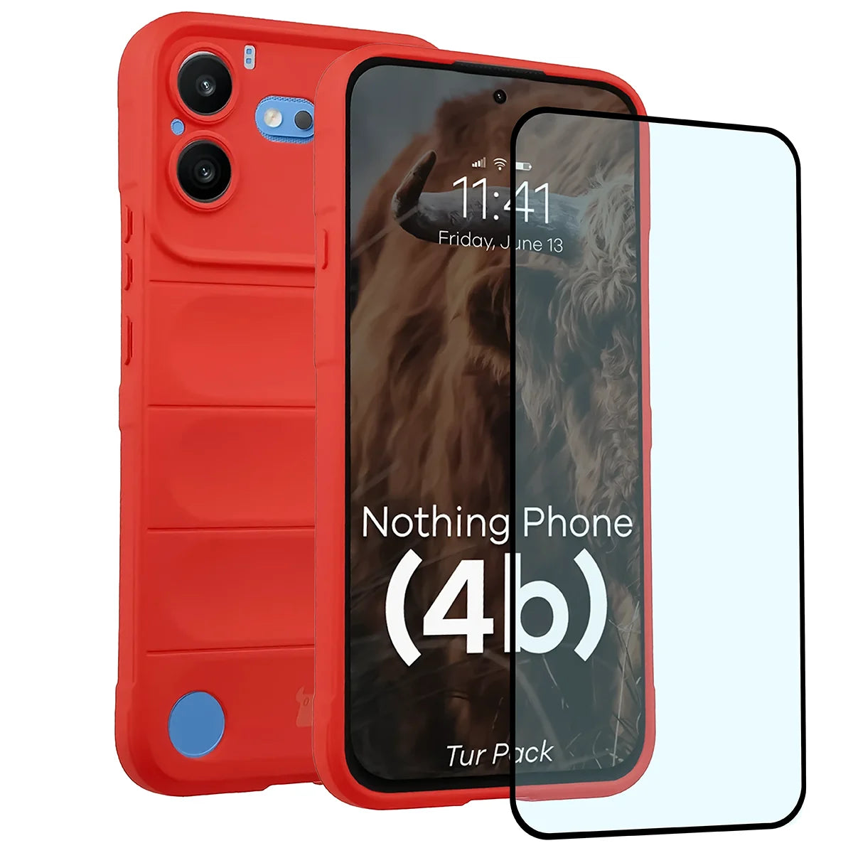 Robuste Handyhülle + gehärtetem Glas für Nothing Phone (4b), Bizon Tur Pack, (1/10)