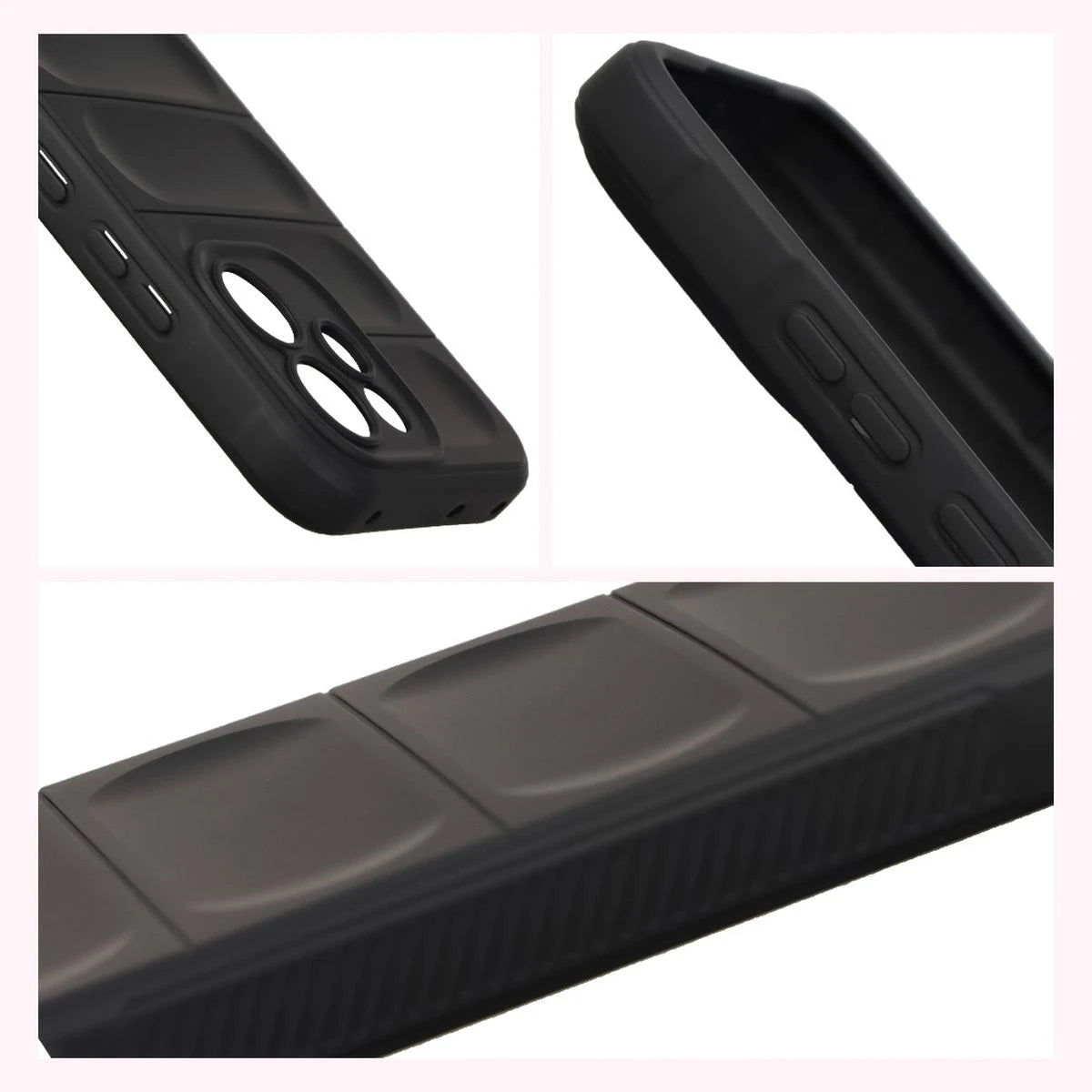 Robuste Handyhülle + gehärtetem Glas für Oppo Reno 15 F / FS, Bizon Tur Pack, Schwarz