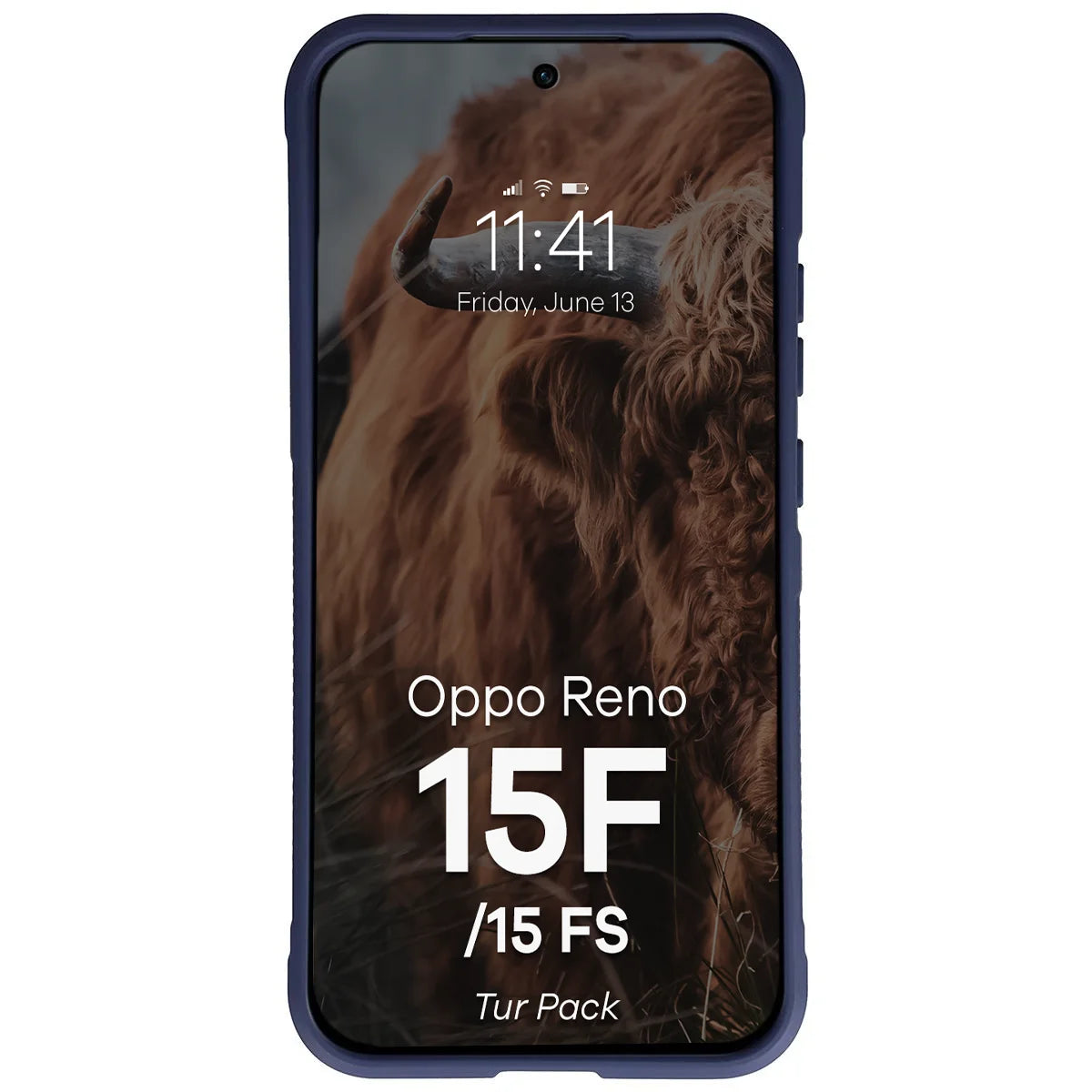 Robuste Handyhülle + gehärtetem Glas für Oppo Reno 15 F / FS, Bizon Tur Pack, Dunkelblau
