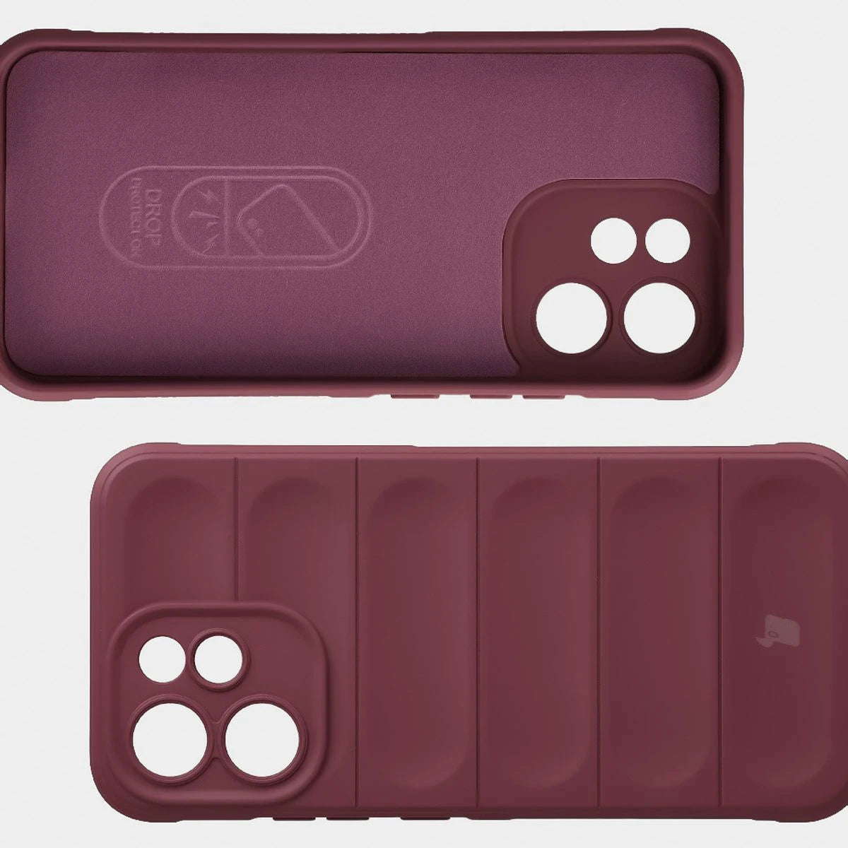 Robuste Handyhülle + gehärtetem Glas für Oppo Reno 15 F / FS, Bizon Tur Pack, Burgunderrot