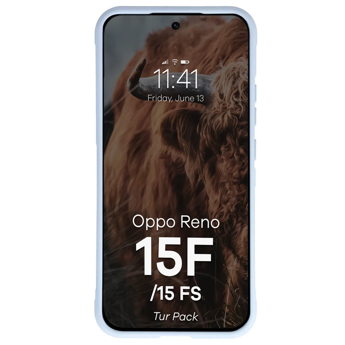 Robuste Handyhülle + gehärtetem Glas für Oppo Reno 15 F / FS, Bizon Tur Pack, Hellblau