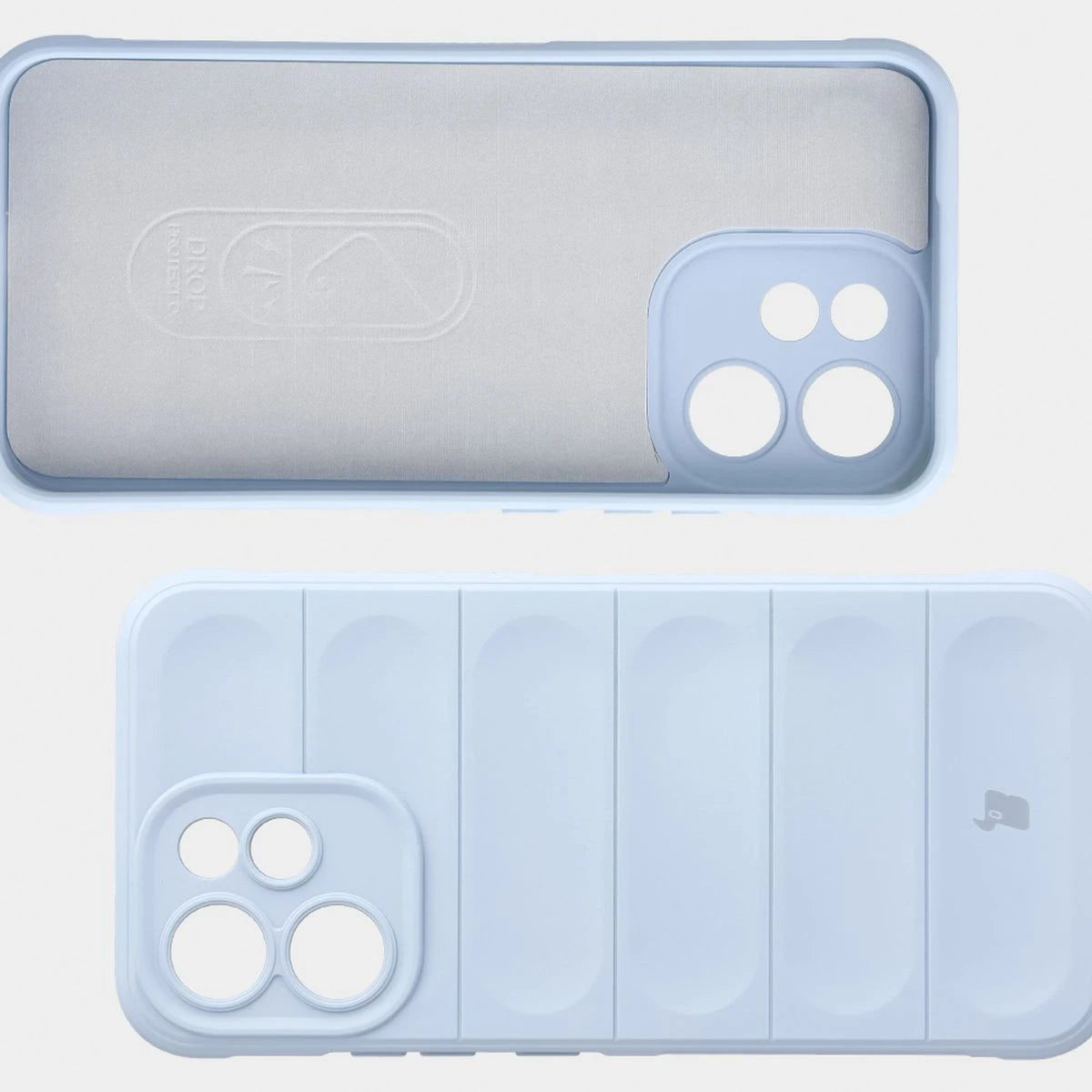Robuste Handyhülle + gehärtetem Glas für Oppo Reno 15 F / FS, Bizon Tur Pack, Hellblau