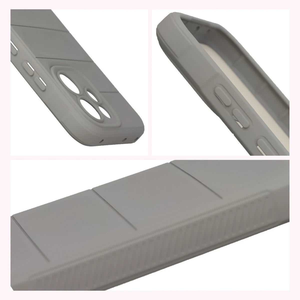 Robuste Handyhülle + gehärtetem Glas für Oppo Reno 15 F / FS, Bizon Tur Pack, Hellgrau
