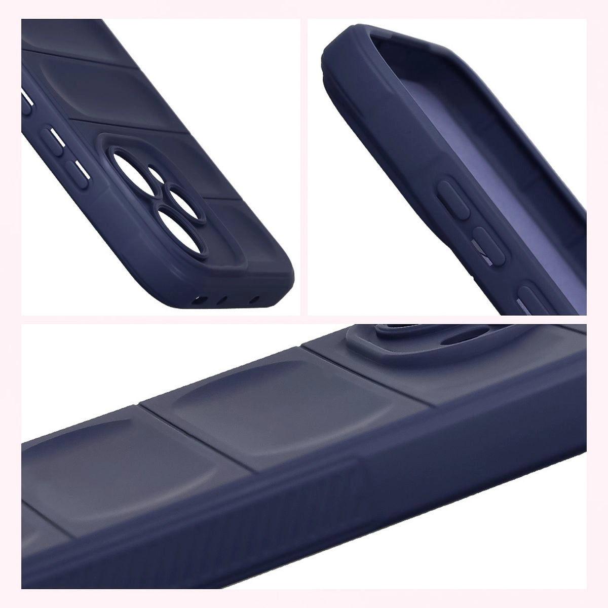 Robuste Handyhülle + gehärtetem Glas für Oppo Reno 15, Bizon Tur Pack, Dunkelblau
