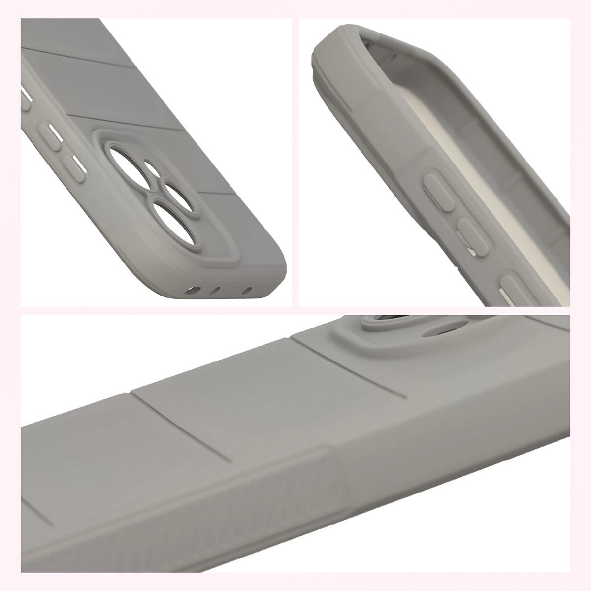 Robuste Handyhülle + gehärtetem Glas für Oppo Reno 15, Bizon Tur Pack, Hellgrau