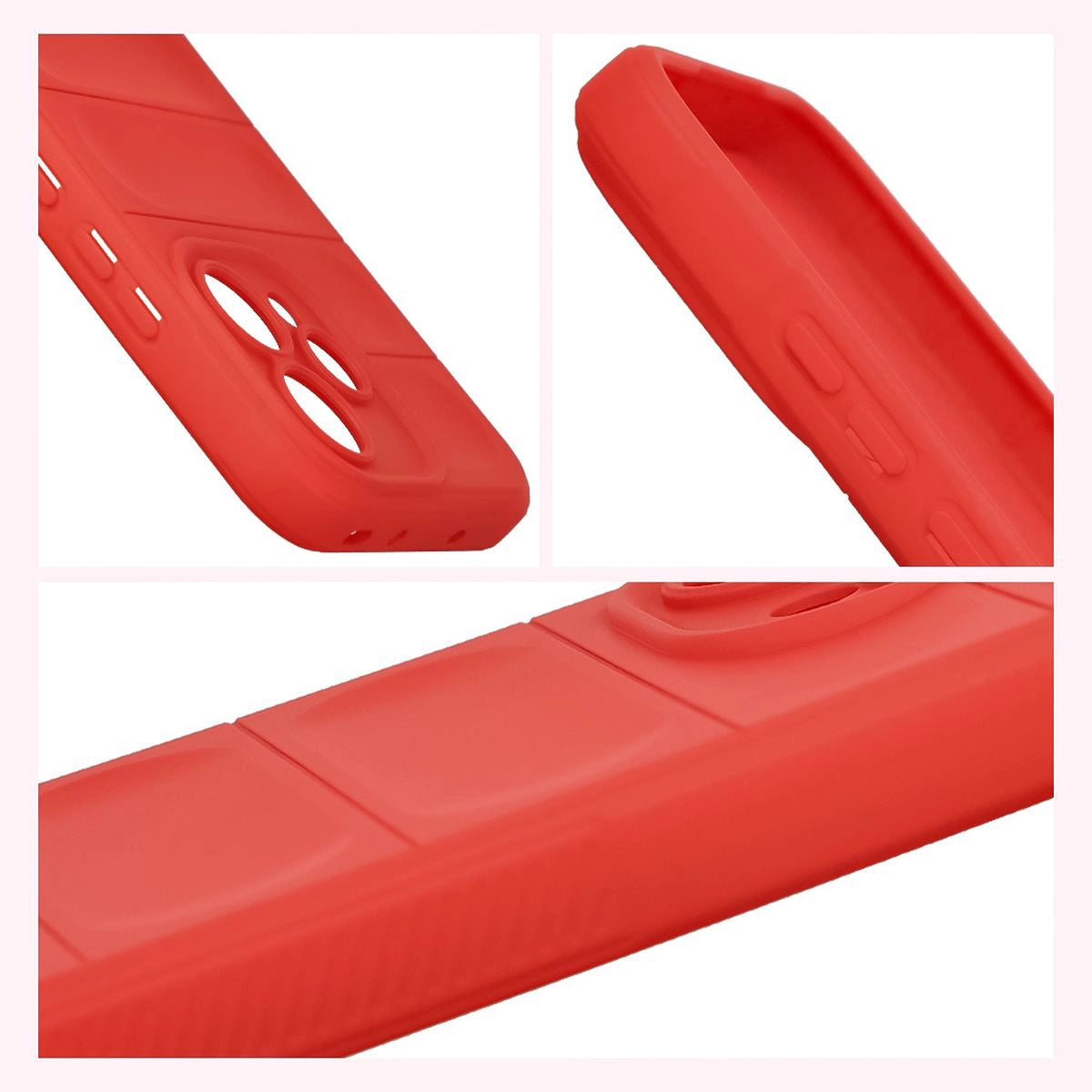 Robuste Handyhülle + gehärtetem Glas für Oppo Reno 15, Bizon Tur Pack, Rot