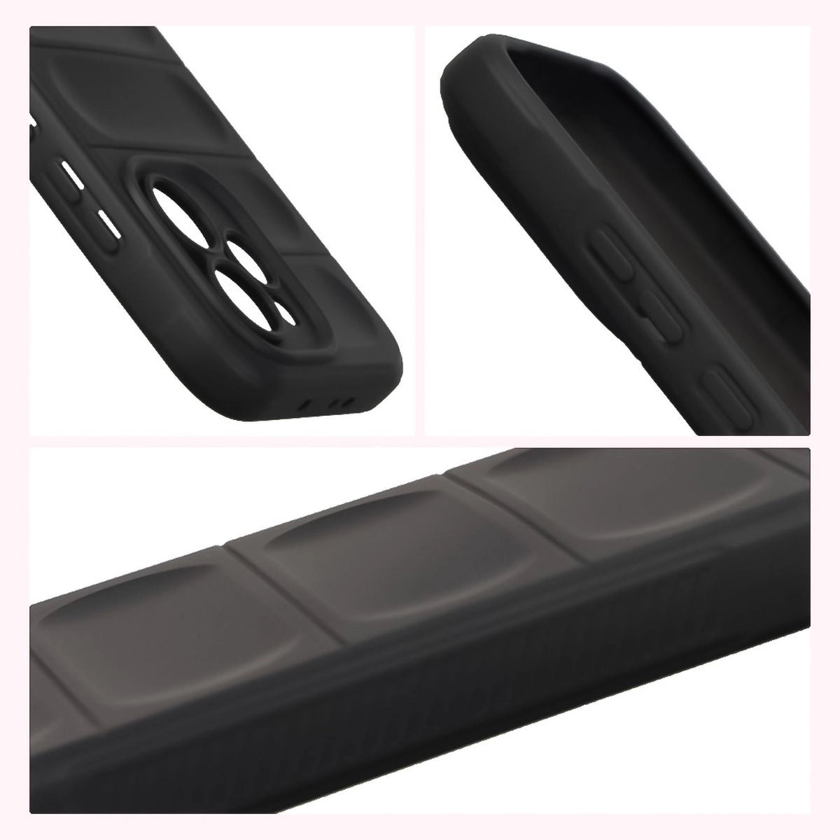 Robuste Handyhülle + gehärtetem Glas für Oppo Reno 15 Pro, Bizon Tur Pack, Schwarz