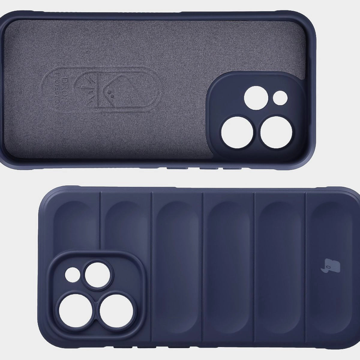 Robuste Handyhülle + gehärtetem Glas für Oppo Reno 15 Pro, Bizon Tur Pack, Dunkelblau