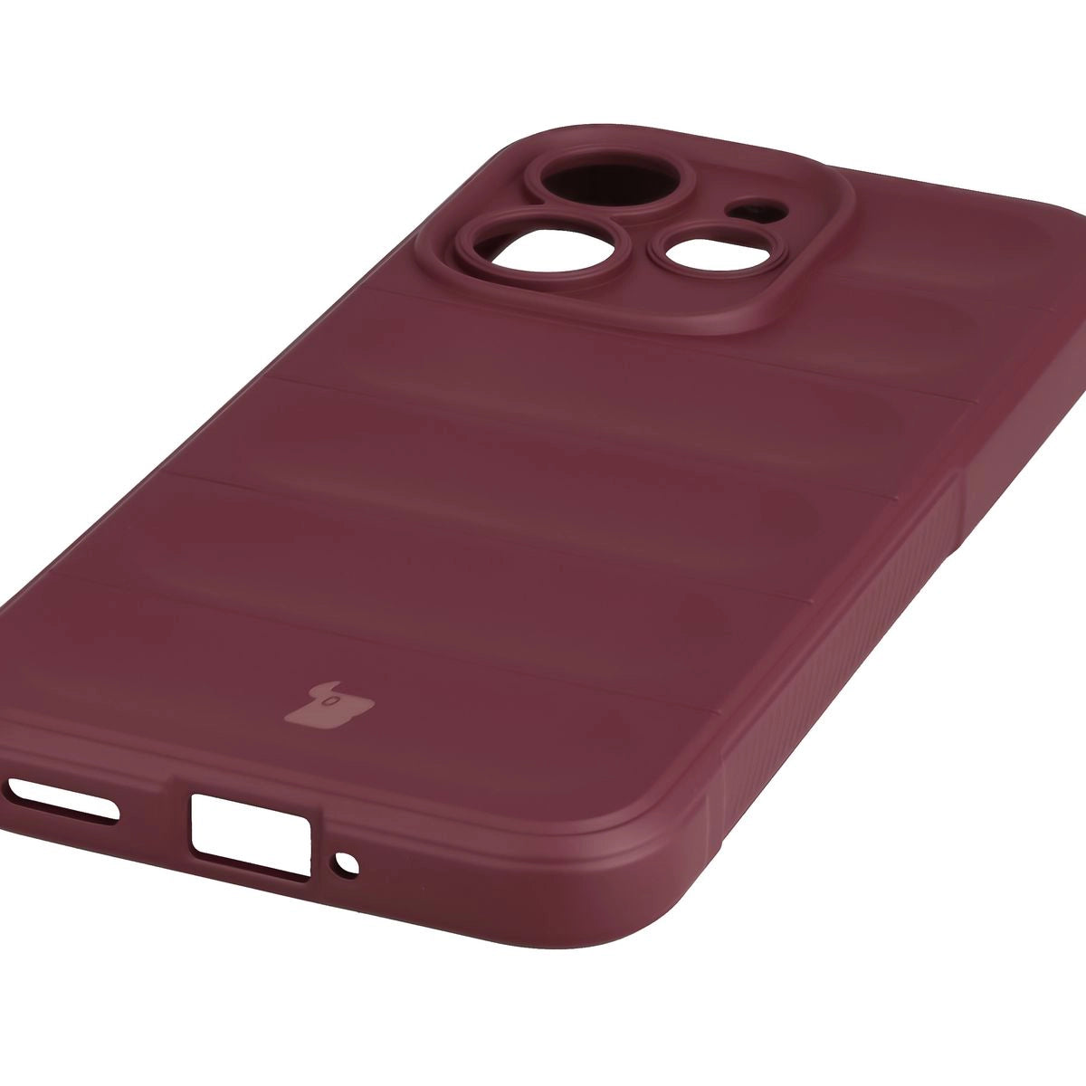Robuste Handyhülle + gehärtetem Glas für Oppo Reno 15 Pro, Bizon Tur Pack, Burgunderrot
